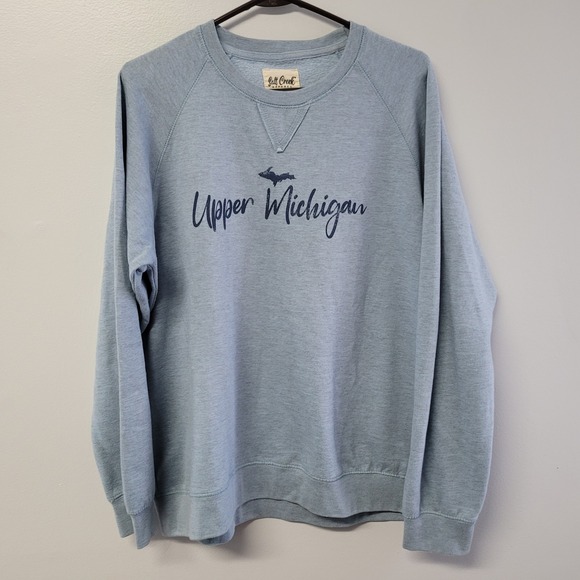Salt Creek Apparel Other - Salt Creek Apparel Upper Michigan Graphic‎ Sweatshirt Light Blue Pullover Size L